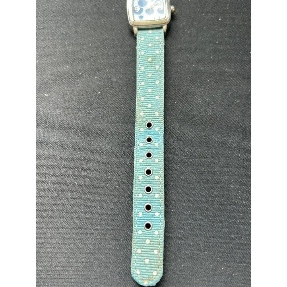 Silver Tone Blue Polka Dot Dial And Band Women’s Quartz Watch